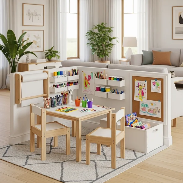 Kids Art Station Play Corner With Craft Table