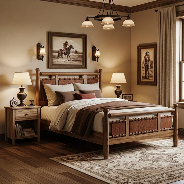 Vintage Western Bedroom with Rustic Character