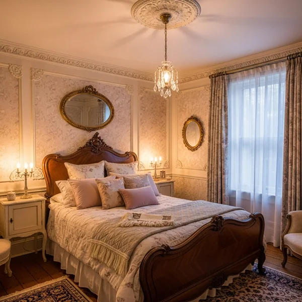 Vintage Bedroom with Romantic Victorian Influence