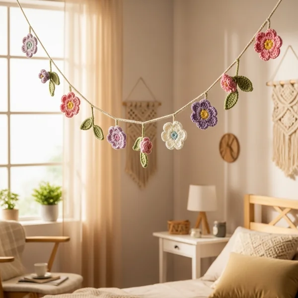 Crochet Flower Garland