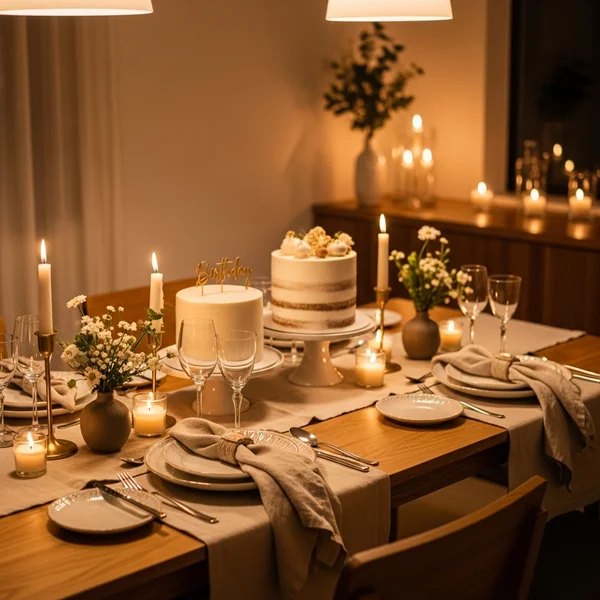 Cozy Birthday Dinner Table