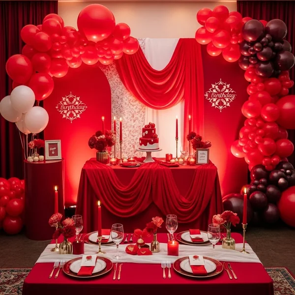 Red-Themed Birthday Celebration