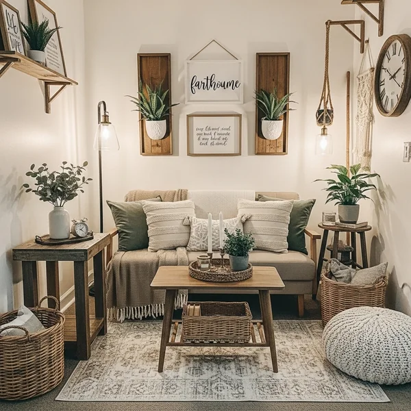Farmhouse-Style Small Living Room