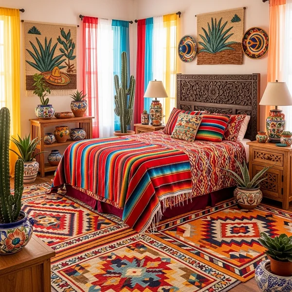 Vibrant Mexican Bedroom