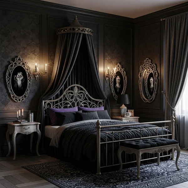 Gothic-Inspired Bedroom