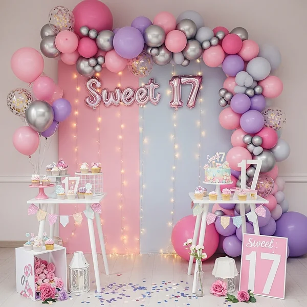 Sweet 17 Birthday Party Setup