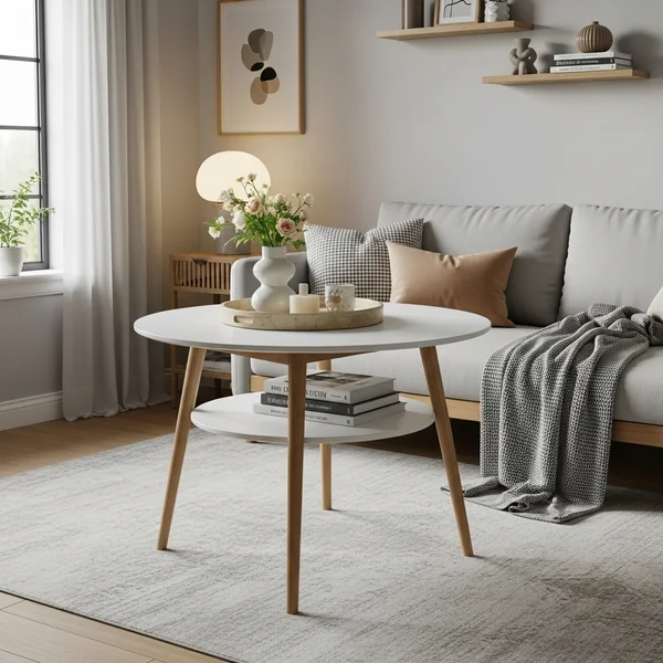 Small Round Table Decor for Small Living Rooms