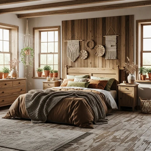 Rustic Wooden Accent Bedroom