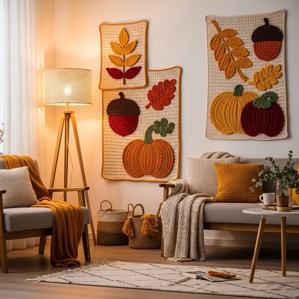 Autumn Crochet Wall Decor