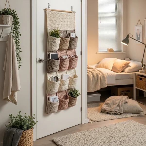 Crochet Hanging Pocket Organizer
