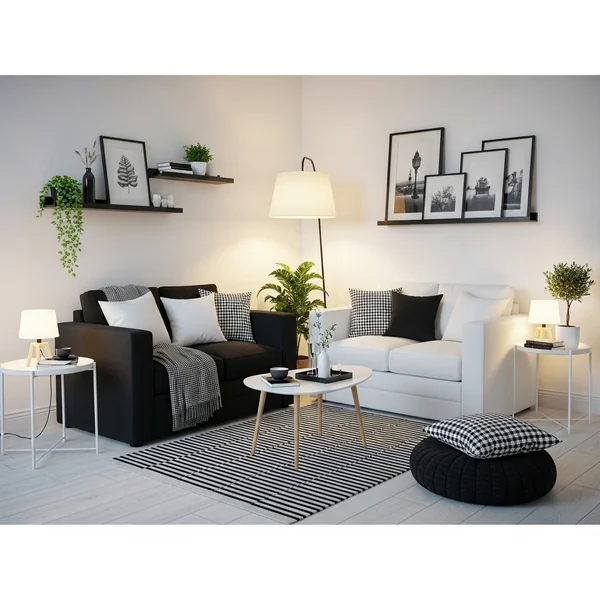 Black and White Small Living Room