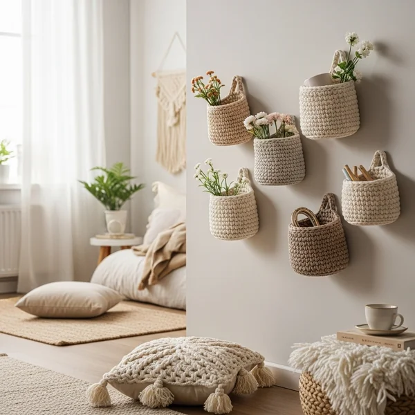 Crochet Mini Wall Baskets