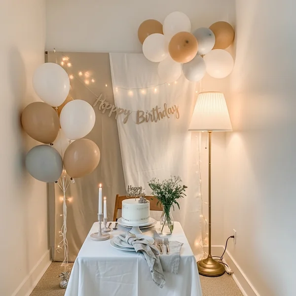 Clean Minimal Birthday Corner