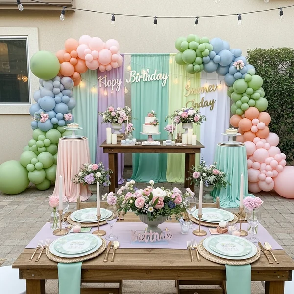 Outdoor Garden Birthday Setup