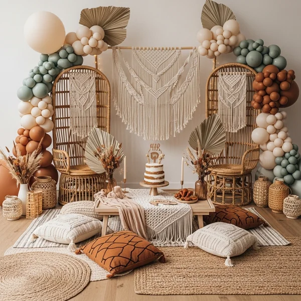 Boho Birthday Party Setup