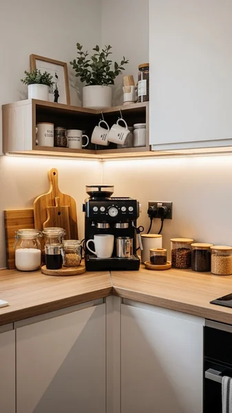 Compact Kitchen Coffee Counter Corner