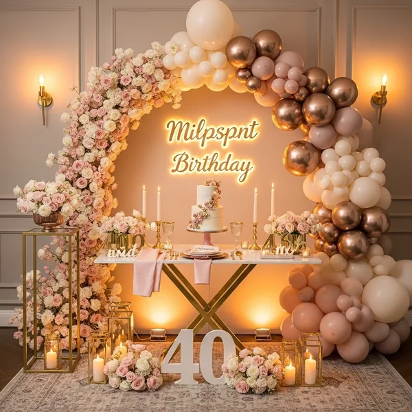 Elegant Milestone Birthday Setup