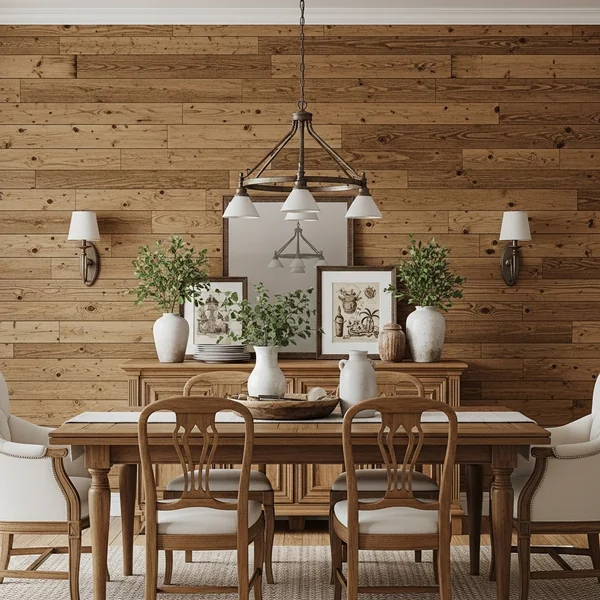 Rustic Wooden Panel Wall