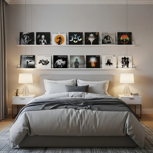 Wall-Mounted Vinyl Record Display