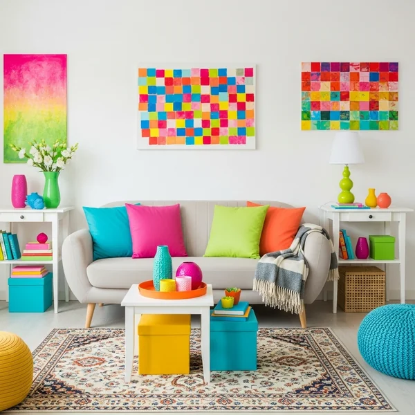 Colorful Decor for Small Living Room Spaces