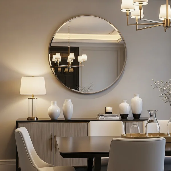 Elegant Dining Room Mirror Feature