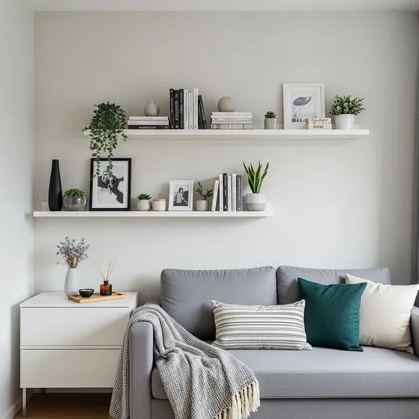 Functional Shelf Decor for Small Living Rooms