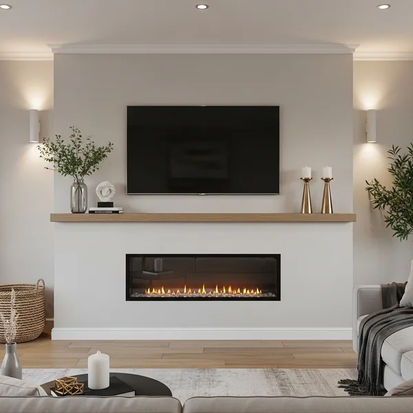 Mantle With TV Setup