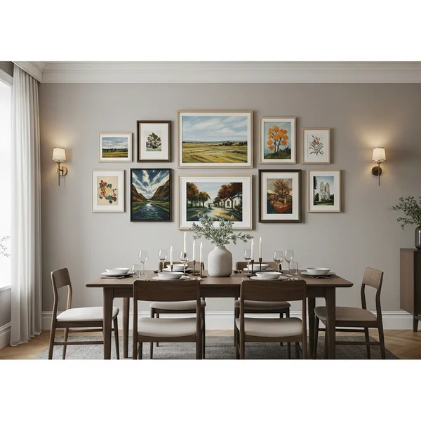 Art-Focused Dining Walls