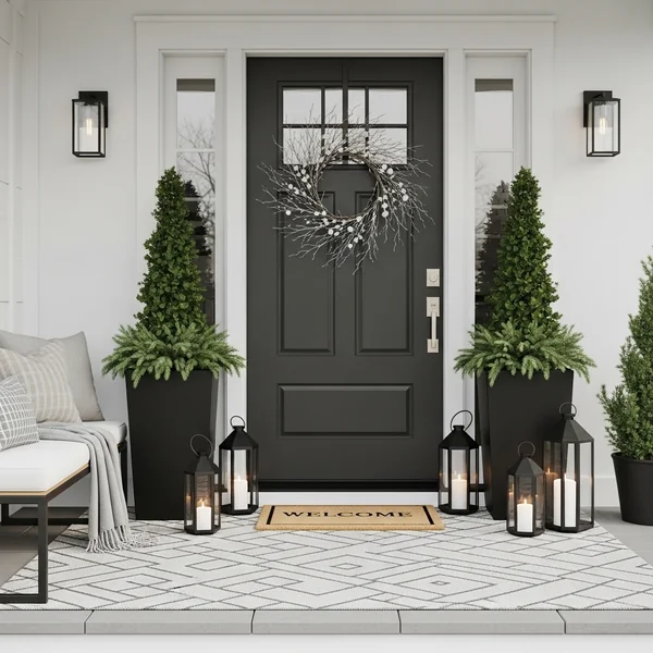 Sleek Modern Winter Porch