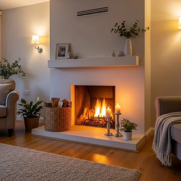 Styled Fireplace Hearth