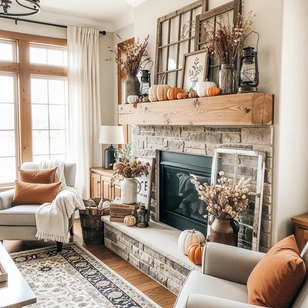 Rustic Farmhouse Mantle