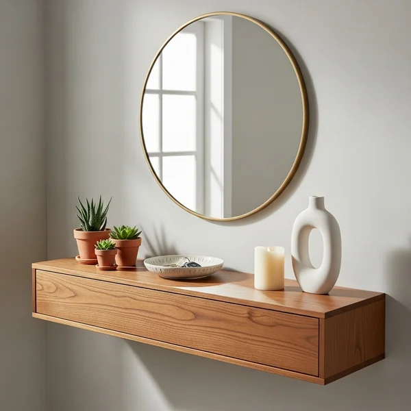 Welcoming Entryway Shelf with Mirror