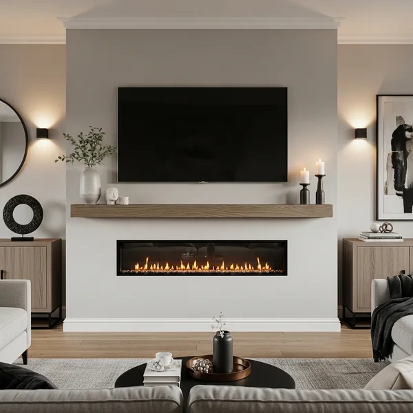 TV Wall Fireplace Setup