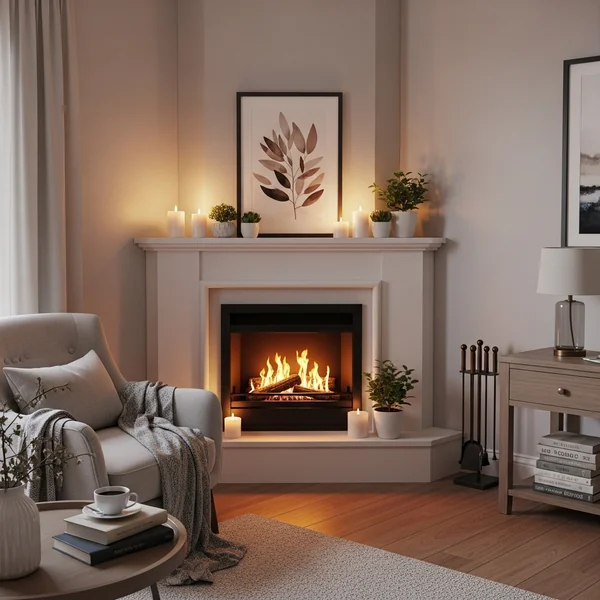 Corner Fireplace Nook