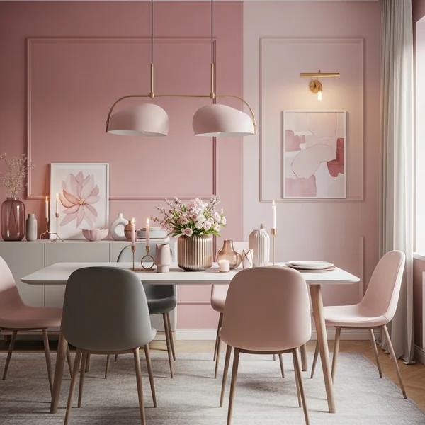 Chic Pink Dining Room