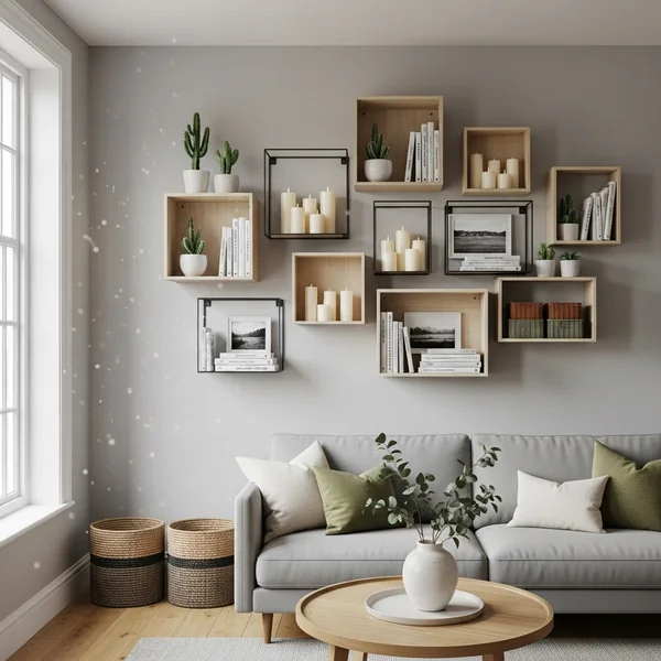 Versatile Hanging Cube Shelf Styling