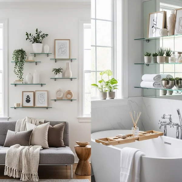Sleek Glass Shelf Styling