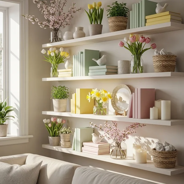 Fresh Spring Shelf Styling