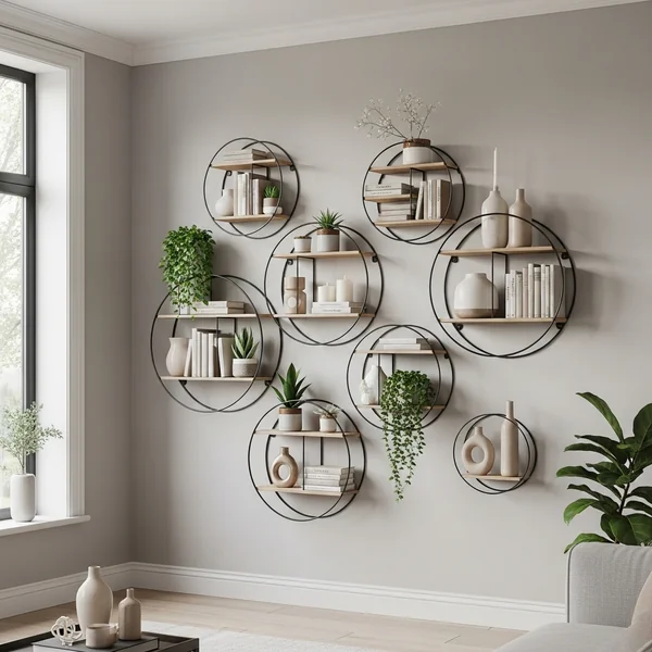 Modern Round Shelf Styling
