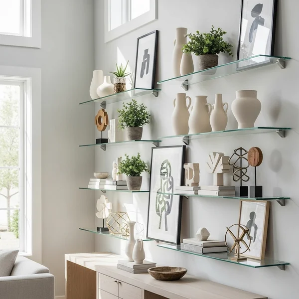 Elegant Glass Shelf Display