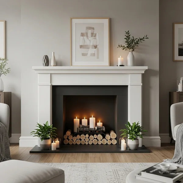 Empty Fireplace Display