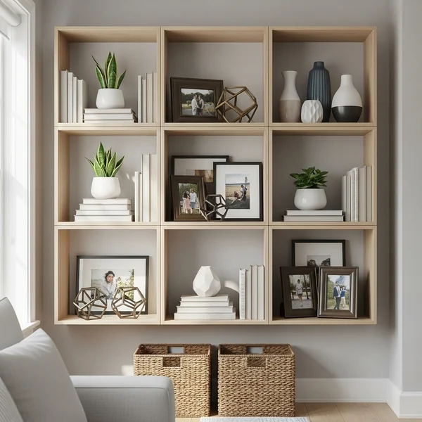 Organized Square Shelf Styling