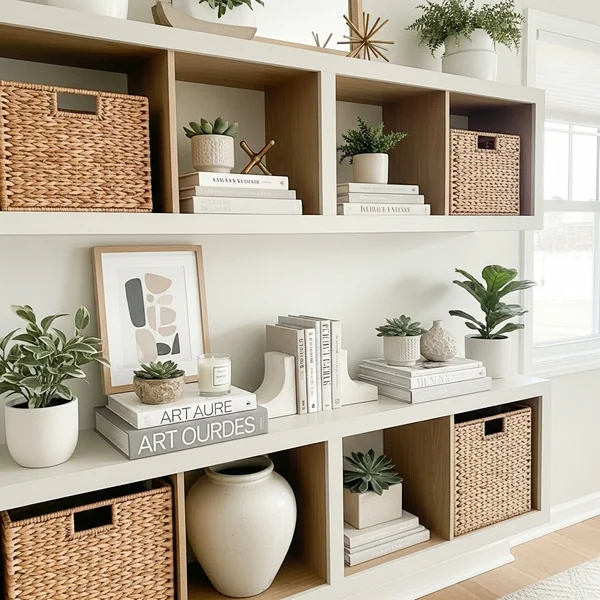 Stylish Bottom Cubby Shelf Styling