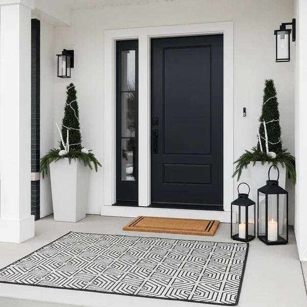 Modern Neutral Winter Porch