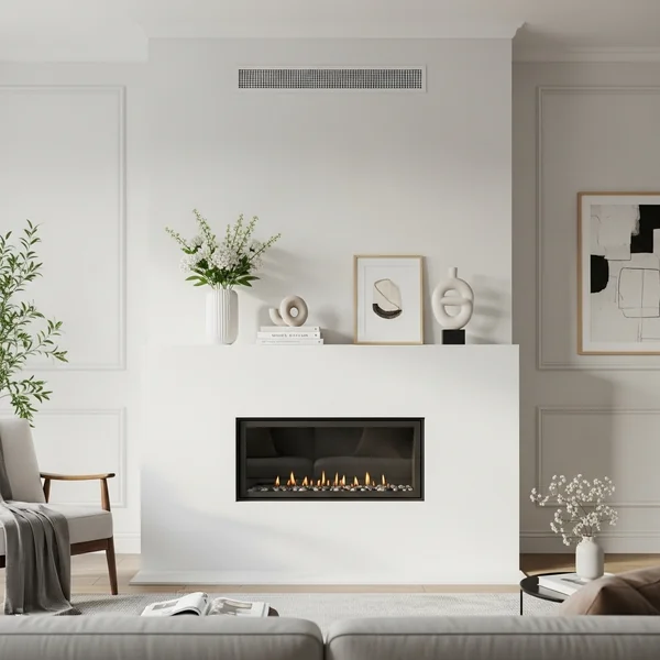 Minimalist White Fireplace