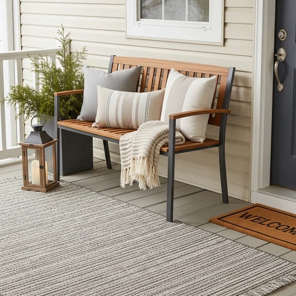 Cozy Bench Winter Porch