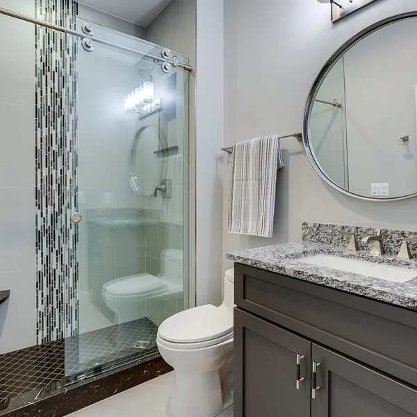 Sleek Black and Grey Bathroom Design