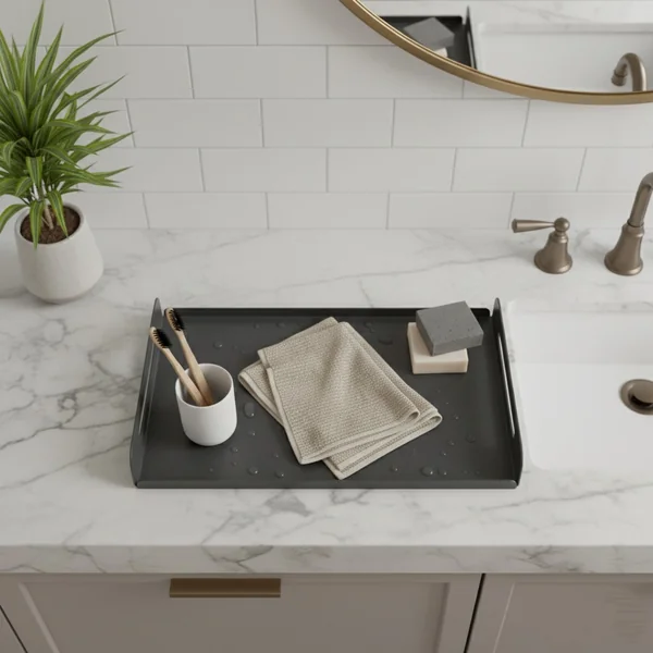 Ultra-Minimalist Matte Charcoal Vanity Tray