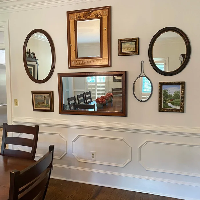 Vintage Mirror Gallery Wall with Paintings
