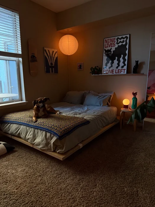Moody Men's Bedroom with Poster Wall